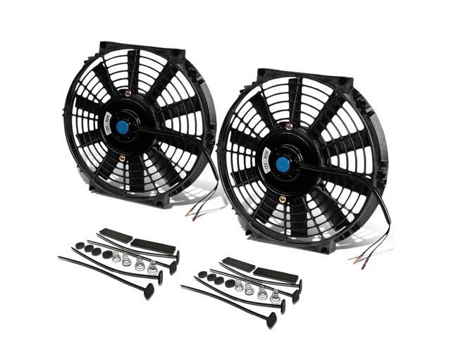 DNA Motoring RAF-10+FMK-X2 2Pcs 10' Inch High Performance Electric Radiator Cooling Fan kit (Black)