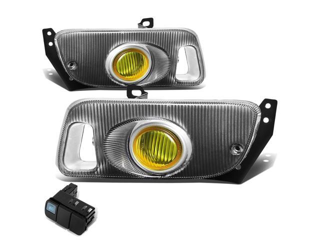 DNA Motoring FL-HC922-AM For 1992 to 1995 Honda Civic 2/3-Door Front Bumper Driving Fog Light+Bulbs+Switch Amber Lens 5th Gen EJ1/2 EG3 EH2/3 D15...