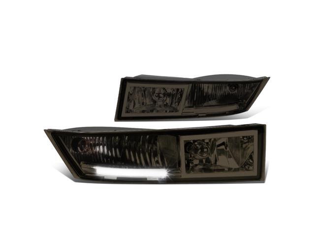 DNA Motoring FL-ZTL-258-SM For 2007 to 2014 Cadillac Escalade ESV/EXT Pair Bumper Driving LED DRL Fog Light Lamp Smoked Lens 08 09 10 11 12 13
