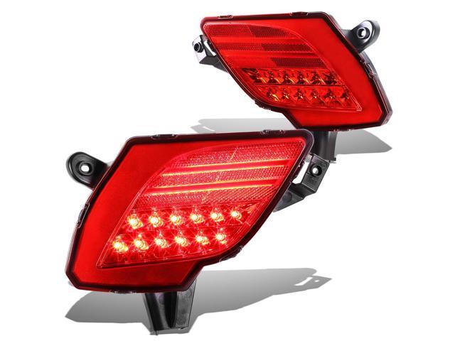 DNA Motoring FRL-CX5-LED-RD For 2013 to 2016 Mazda CX5 Pair Rear Bumper LED Reflector Tail Brake Fog Lights (Red Housing) 14 15