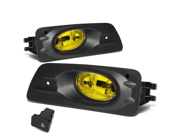 DNA Motoring FL-ZTL-161-AM For 2006 to 2007 Honda Accord Sedan Pair Bumper Driving Fog Light Lamp+Switch Amber Lens