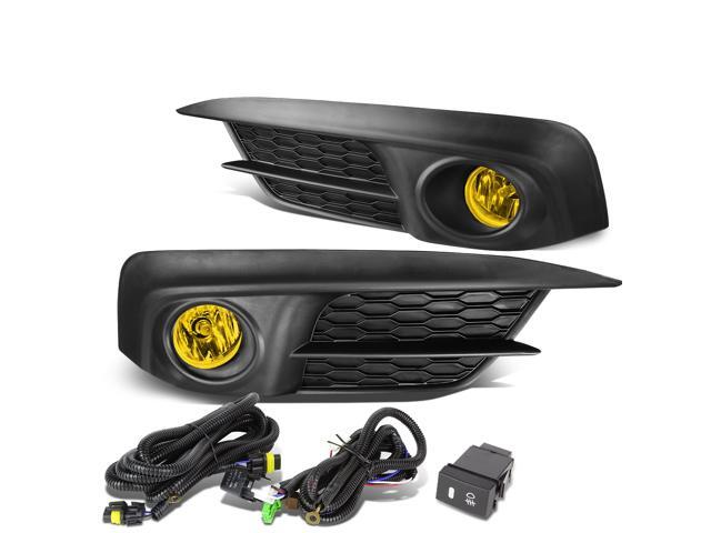 DNA Motoring FL-ZTL-175-AM For 2016 to 2017 Honda Civic FC Sedan/Coupe Front Bumper Fog Light Lamp+Switch Amber Lens