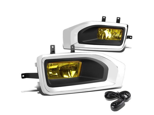 DNA Motoring FL-ZTL-236-AM For 2015 to 2018 GMC Yukon/XL Pair Bumper Driving Fog Light Lamp+Bezel+Switch Amber Lens 16 17