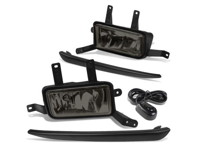 DNA Motoring FL-ZTL-253-SM For 2015 to 2018 Chevy Suburban Tahoe Pair Bumper Driving Fog Light Lamp+Black Bezel+Switch Smoked Lens 16 17
