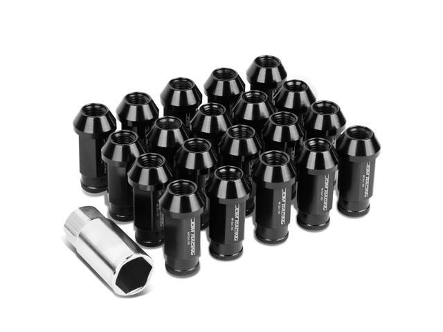 DNA Motoring LG-T777-15-BK 20-Piece M12 x 1.5 Extended Aluminum Alloy Wheel Lug Nuts+Adapter Key (Black)