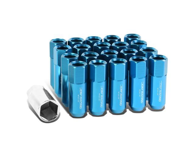 DNA Motoring LG-T888-15-LB 20-Piece M12 x 1.5 Aluminum Alloy Wheel Lug Nuts+Adapter Key (Light Blue)
