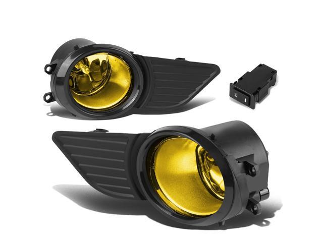 DNA Motoring FL-ZTL-220-AM For 2011 to 2017 Toyota Sienna Pair Driving Bumper Fog Light Lamp+Bezel+Switch Black Ring Amber Lens 12 13 14 15 16