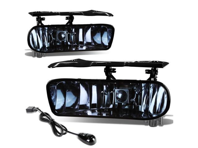 DNA Motoring FL-T008-SM For 2002 to 2006 Cadillac Escalade Pair Bumper Driving Fog Lights + Wiring Kit + Switch (Smoked Lens) 03 04 05