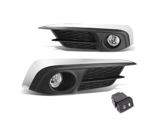 DNA Motoring FL-ZTL-233-CH For 2016 to 2017 Honda Civic Coupe / Sedan Pair Bumper Driving Fog Light Lamp+Switch Clear Lens