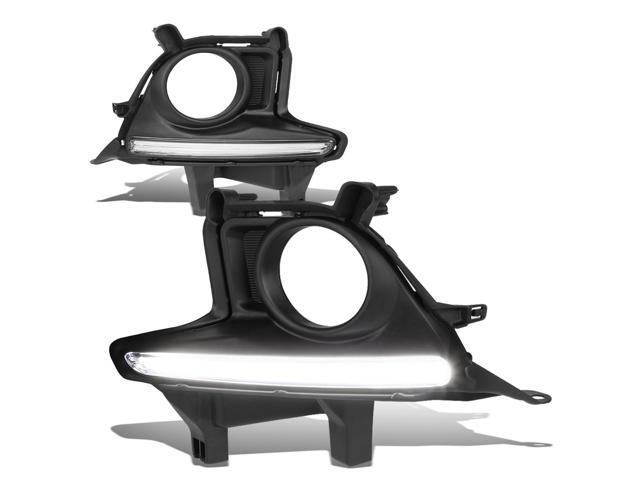 DNA Motoring FL-ZTL-246-CH For 2014 to 2016 Toyota Highlander Driving Fog Light Bumper LED DRL Bezel Cover +Wiring Harness (Black Bezel Clear Lens)...