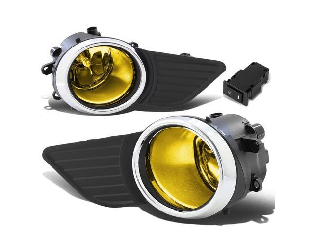 DNA Motoring FL-ZTL-221-AM For 2011 to 2017 Toyota Sienna Pair Driving Bumper Fog Light Lamp+Bezel+Switch Chrome Ring Amber Lens 12 13 14 15 16