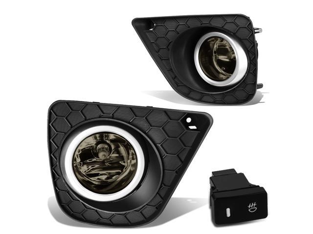 DNA Motoring FL-ZTL-193-SM For 2013 to 2015 Honda Accord Coupe Pair Front Bumper Driving Fog Light Lamp+Bezel+Switch Smoked Lens 14