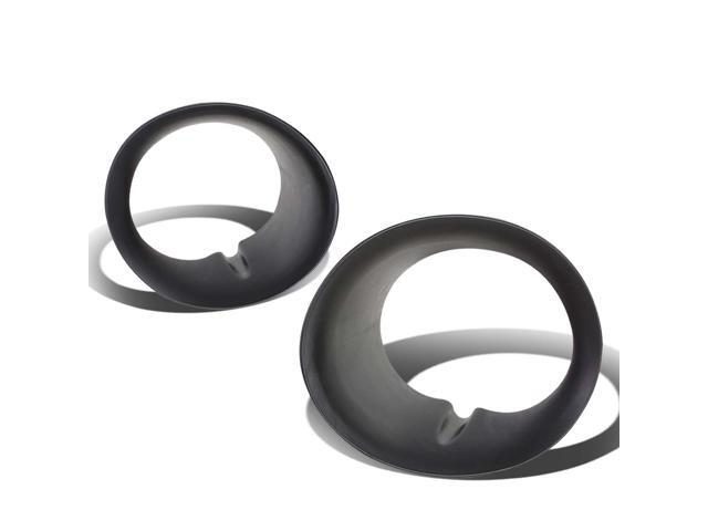 DNA Motoring FLC-DR02 For 2002 to 2008 Dodge Ram 3rd Gen Replacement Bumper Fog Light Lamp Bezel Cover Black 03 04 05 06 07