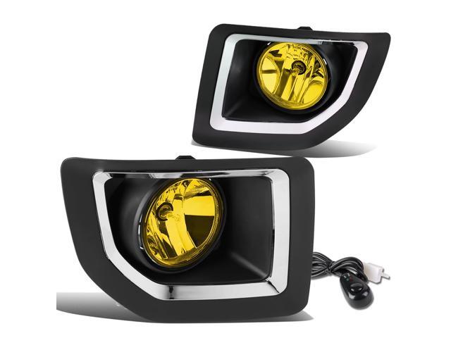 DNA Motoring FL-ZTL-187-AM For 2015 to 2016 GMC Sierra 2500HD 3500HD Front Bumper Driving Fog Light Lamp+Switch Amber Lens