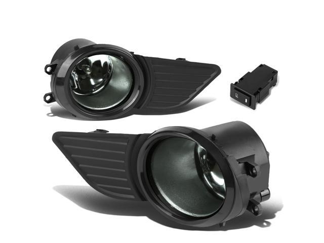 DNA Motoring FL-ZTL-220-SM For 2011 to 2017 Toyota Sienna Pair Driving Bumper Fog Light Lamp+Bezel+Switch Black Ring Smoked Lens 12 13 14 15 16