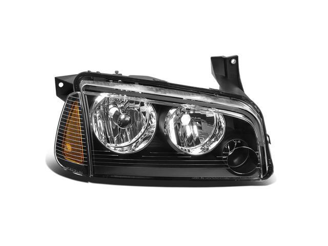 DNA Motoring OEM-HL-0034-R For 2006 to 2010 Dodge Charger 1Pc Right / Passenger Side Factory Style Black Housing Headlight Lamp 07 08 09 CH2503163