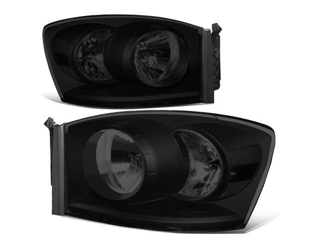 DNA Motoring HL-OH-RM06-BK-SM-CL1 For 2006 to 2009 Dodge Ram Truck 1500 2500 3500 Pair Black Housing Amber Corner Front Driving Headlight Lamps 07...