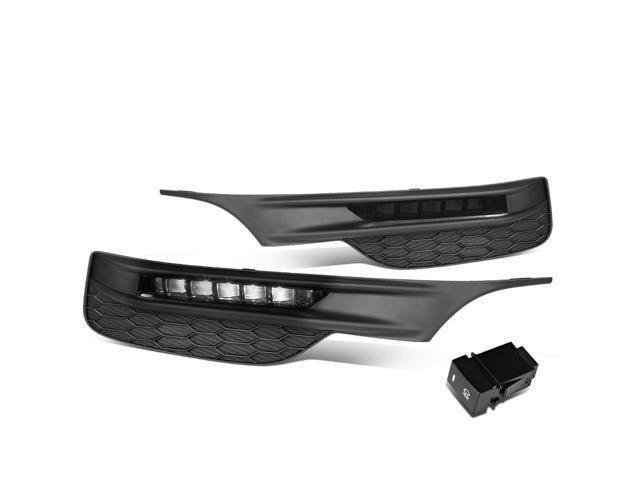DNA Motoring FL-ZTL-257-SM For 2016 to 2017 Honda Accord Front Bumper LED Fog Light Lamp+Bezel+Switch Smoked Lens