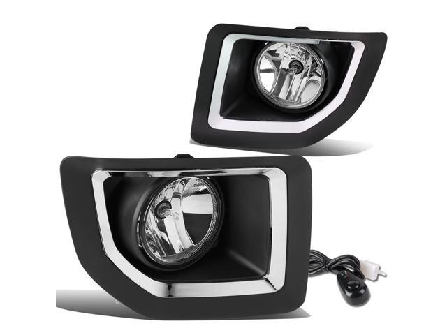 DNA Motoring FL-ZTL-187-CH For 2015 to 2016 GMC Sierra 2500HD 3500HD Front Bumper Driving Fog Light Lamp+Switch Clear Lens
