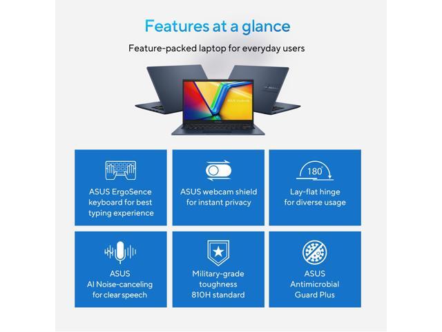 ASUS 2023 Vivobook 14 Laptop, 14 FHD (1920 x 1080) Display, Intel Core i5-1235U CPU, Intel Iris X Graphics, 8GB RAM, 256GB SSD, Windows 11 Home,...