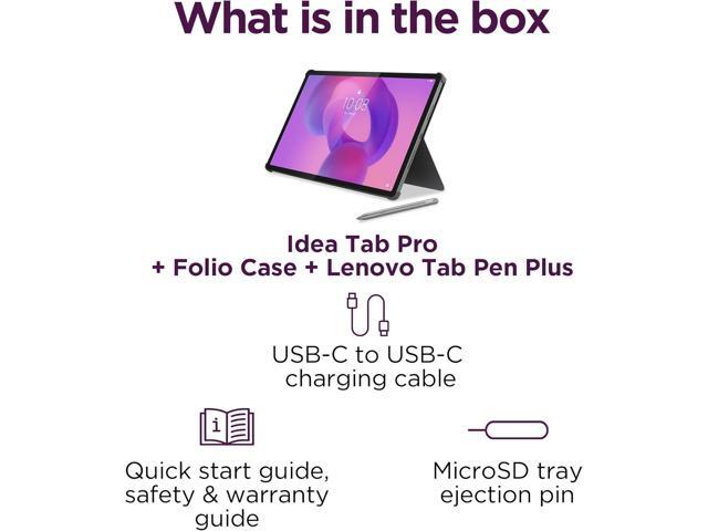 Lenovo Idea Tab Pro with Tab Pen Plus & Folio Case - 8GB RAM / 128 GB Storage / 12.7' / Android 14 / Luna Grey