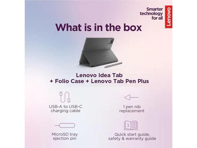 Lenovo - Idea Tab - 11" 2.5K Tablet - 8GB RAM - 128GB UFS - with Tab Pen and Folio Case - Luna Grey - image 3
