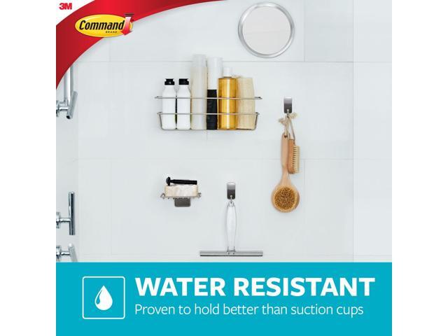Command Bath Squeegee and Hook [Removable]: Stainless Steel and Satin Nickel (Silver)