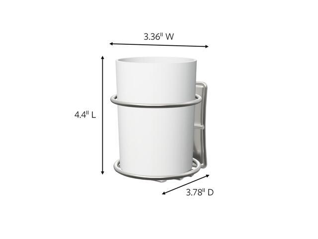 Command Bath Accessory Organizer: 3.4 in. x 4.4 in. x 3.8 in. (Satin Nickel)