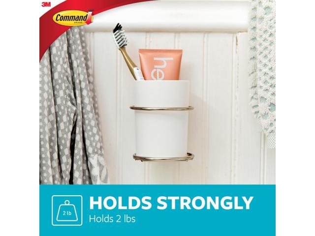 Command Bath Accessory Organizer: 3.4 in. x 4.4 in. x 3.8 in. (Satin Nickel)