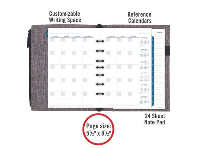 At-A-Glance Chambray Planner Starter Set [Undated]: 5-1/2 in. x 8-1/2 in. (Grey)