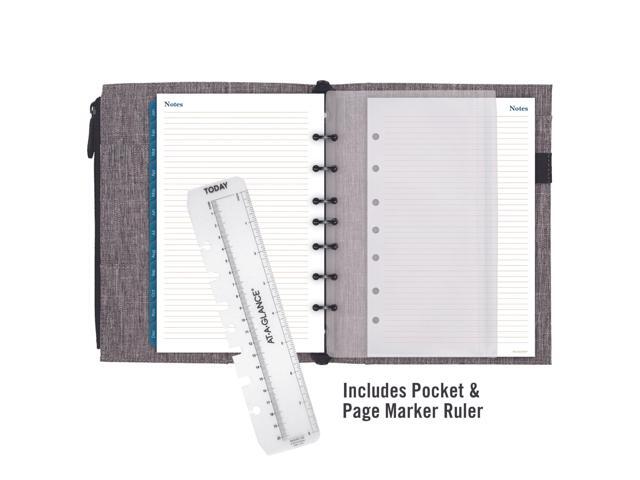 At-A-Glance Chambray Planner Starter Set [Undated]: 5-1/2 in. x 8-1/2 in. (Grey)