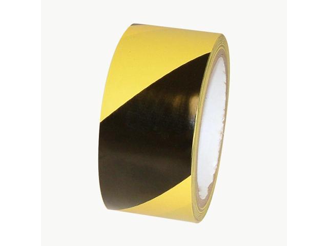 JVCC Hazard Warning Tape [6 mils thick] (HZ-8): 2 in. (48mm actual) x 18 yds. (Black with Yellow stripes)