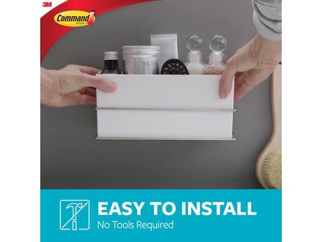 Command Bath Wall & Cabinet Organizer: 9.5 in. x 4.4 in. x 4.4 in. (Satin Nickel)