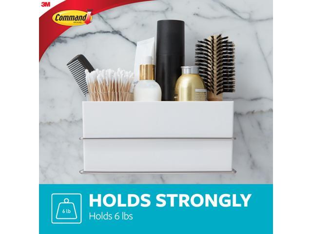 Command Bath Wall & Cabinet Organizer: 9.5 in. x 4.4 in. x 4.4 in. (Satin Nickel)