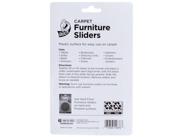 Duck Brand Plastic Carpet Furniture Sliders: 3-1/2 in. diameter / 4-pack (Brown)