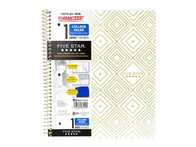 Five Star 1-Subject Spiral Notebook [College Ruled]: 8-1/2 in. x 11 in. (White)