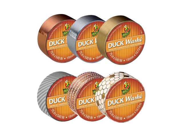 Duck Brand Washi Crafting Tape: 3/4 in. x 15 yds. (Silver Stripe)