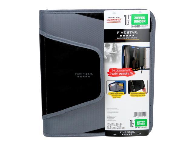 Five Star 1.5-Inch Zipper Binder with Expanding File, Blue (72202)