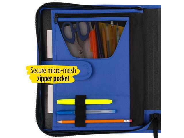 Five Star 1-1/2 inch Zipper Binder [500 Sheet Capacity]: 3-pocket file (Red)