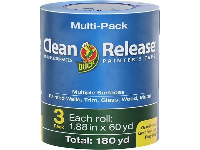 Duck Clean Release Blue Painters Tape 2-Inch (1.88-Inch X 60-Yard), 3 Rolls, 180 Total Yards, 240461