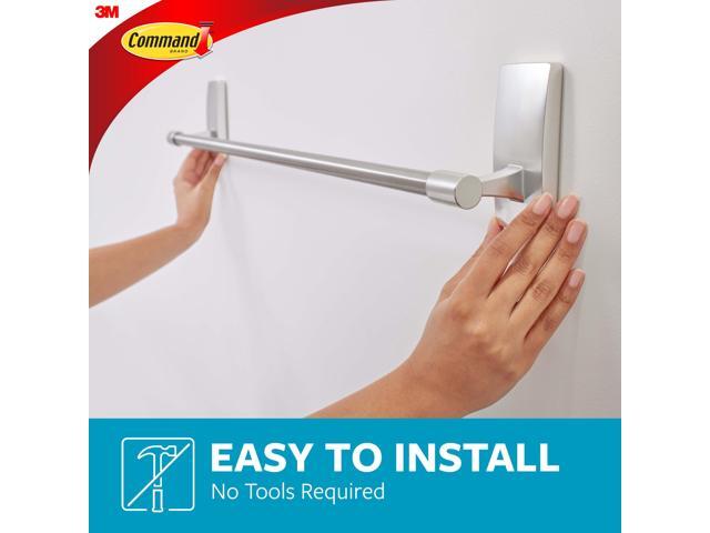 Command Bath Towel Bar [Removable]: 24 in. width (Satin Nickel) *4 strips