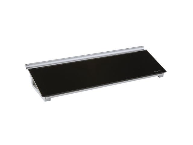 quartet glass desktop computer pad, 18' x 6', whiteboard, dry erase surface, floral (gdp186p)
