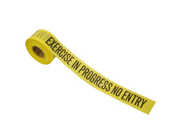 [NO ADHESIVE] JVCC Barricade Tape [2.5 mil thick] (BR-1): 3 in. x 1000 ft. (Red with Black 'CAUTION DO NOT ENTER' printing)