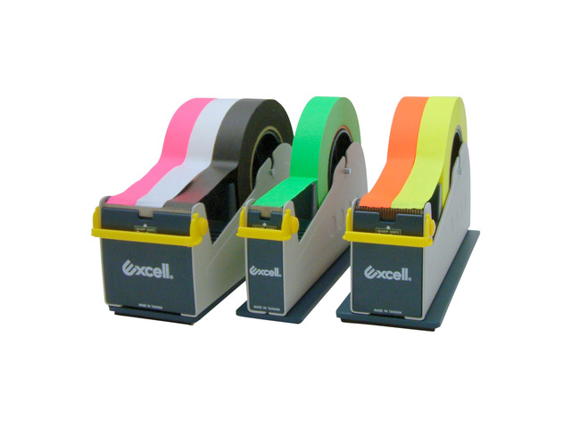 Excell EX-17 Steel Desktop Tape Dispenser [Padded Foam Base]: 2 in. width (Blue/Grey)