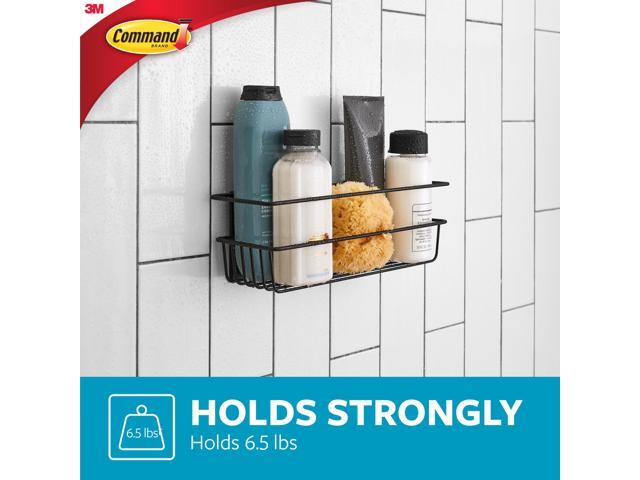 Command Metallic Shower Caddy [Removable]: 12.76 in. x 4 in. (Satin Nickel)