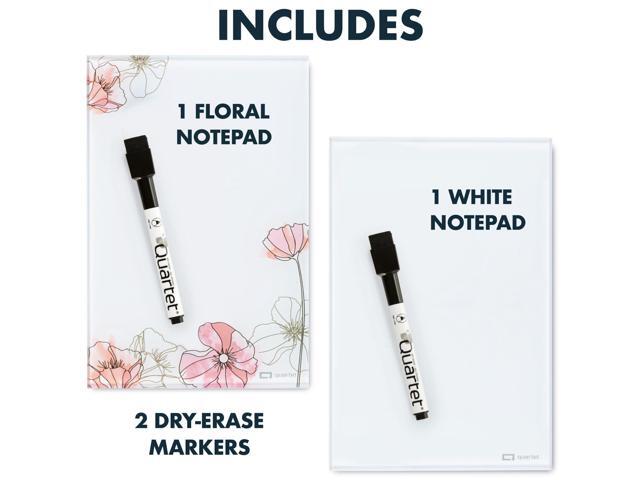 Quartet Glass Dry-Erase Notepad: 9 in. x 6 in. (Marble and White) *2-pack