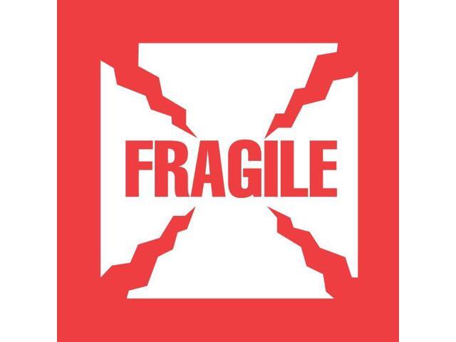 FindTape Fragile Labels [Manufactured in USA]: 3 in. x 5 in. (White with Red 'FRAGILE HANDLE WITH CARE' printing) *500-labels