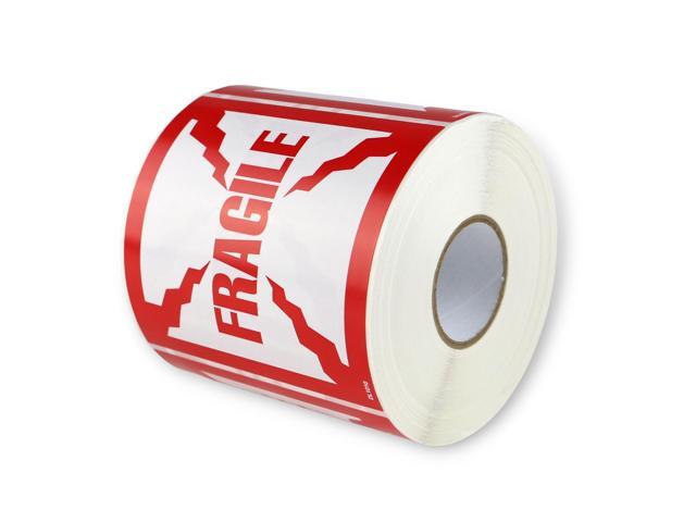 FindTape Fragile Labels [Manufactured in USA]: 3 in. x 5 in. (White with Red 'FRAGILE HANDLE WITH CARE' printing) *500-labels