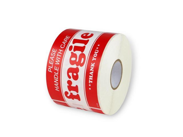 FindTape Fragile Labels [Manufactured in USA]: 3 in. x 5 in. (White with Red 'FRAGILE HANDLE WITH CARE' printing) *500-labels