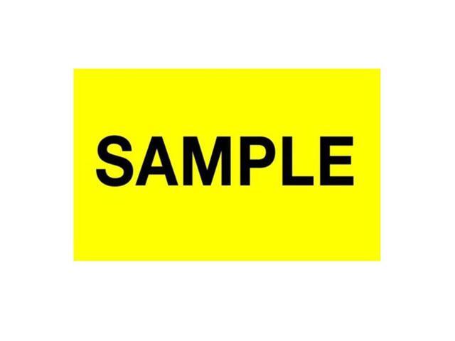 FindTape Production & Quality Control Labels [Manufactured in USA]: 1-3/8 in. x 2 in. (Yellow with Black 'SAMPLE' printing) *500-labels